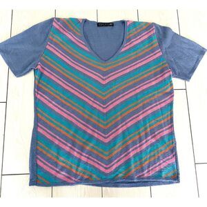 Edel Erra Collection‎ womens periwinkle striped top Designer Brand Overseas